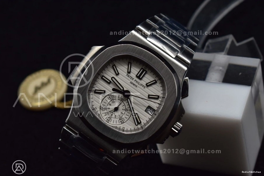 A7750 Wht PPF SS Mod Nautilus 435 5980 Stk Date Cozy Chrono SS 0805